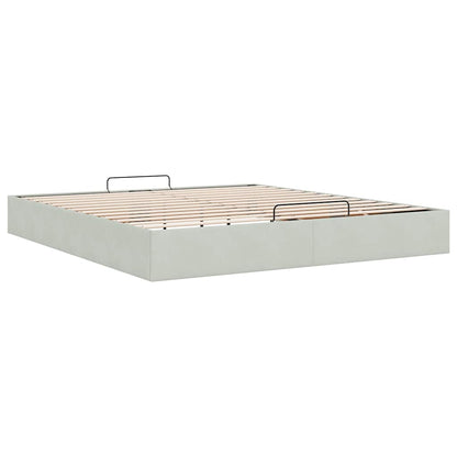 vidaXL Ottoman-Bett ohne Matratze Hellgrau 160x200 cm Samt
