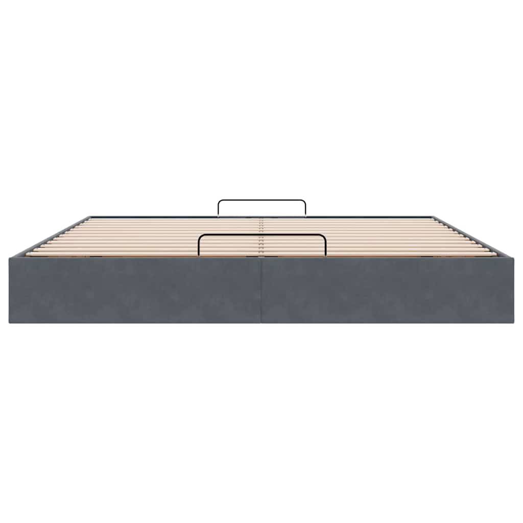 vidaXL Ottoman-Bett ohne Matratze Dunkelgrau 160x200 cm Samt