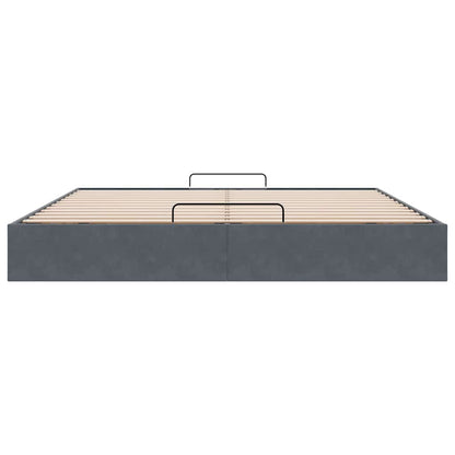 vidaXL Ottoman-Bett ohne Matratze Dunkelgrau 160x200 cm Samt