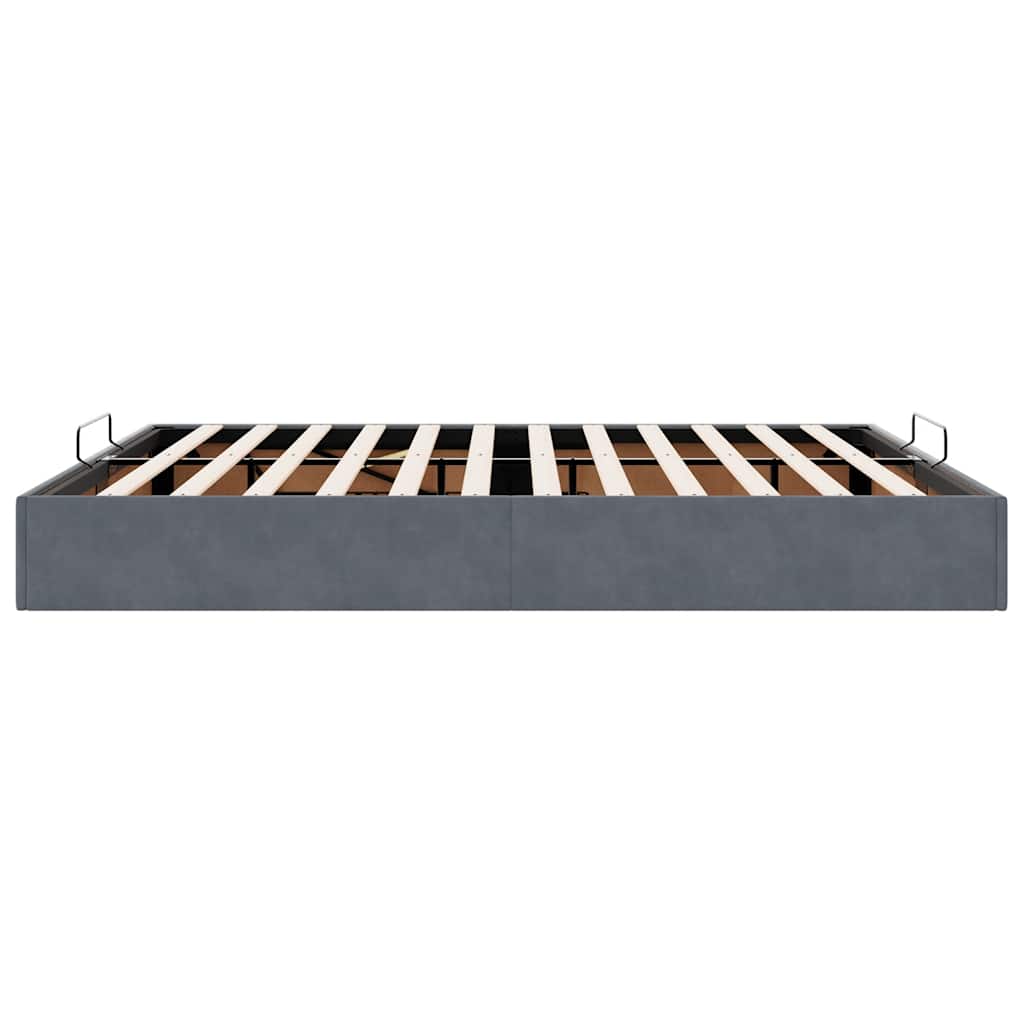 vidaXL Ottoman-Bett ohne Matratze Dunkelgrau 160x200 cm Samt