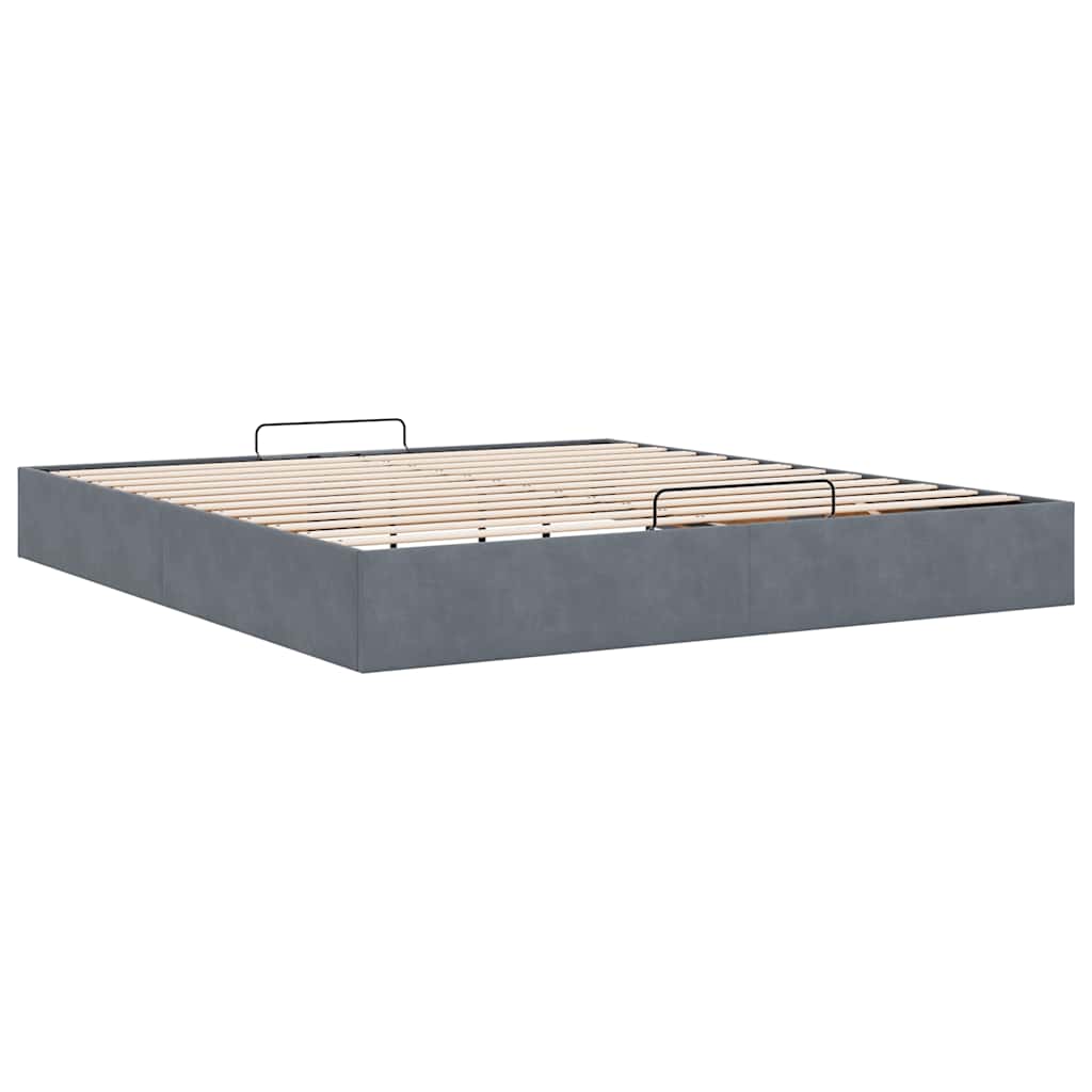 vidaXL Ottoman-Bett ohne Matratze Dunkelgrau 160x200 cm Samt