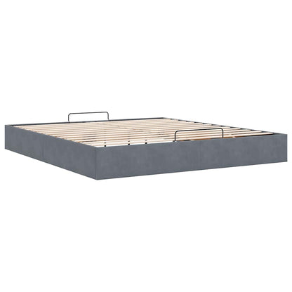 vidaXL Ottoman-Bett ohne Matratze Dunkelgrau 160x200 cm Samt