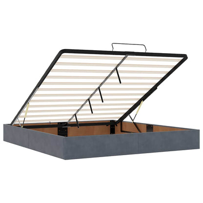 vidaXL Ottoman-Bett ohne Matratze Dunkelgrau 160x200 cm Samt