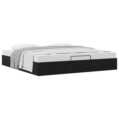 vidaXL Ottoman-Bett ohne Matratze Schwarz 160x200 cm Samt