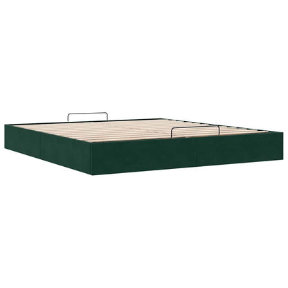 vidaXL Ottoman-Bett ohne Matratze Dunkelgrün 160x200 cm Samt