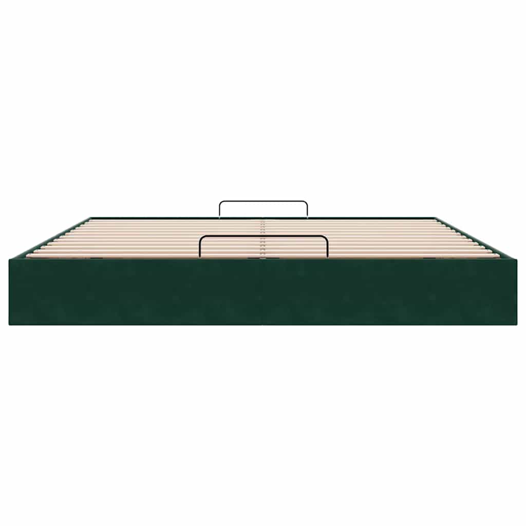 vidaXL Ottoman-Bett ohne Matratze Dunkelgrün 160x200 cm Samt