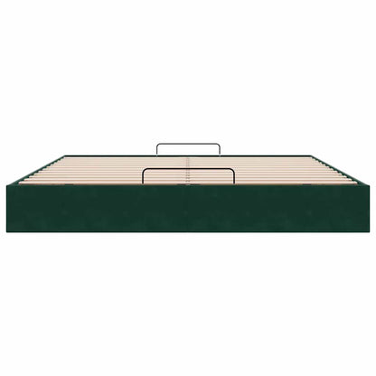 vidaXL Ottoman-Bett ohne Matratze Dunkelgrün 160x200 cm Samt