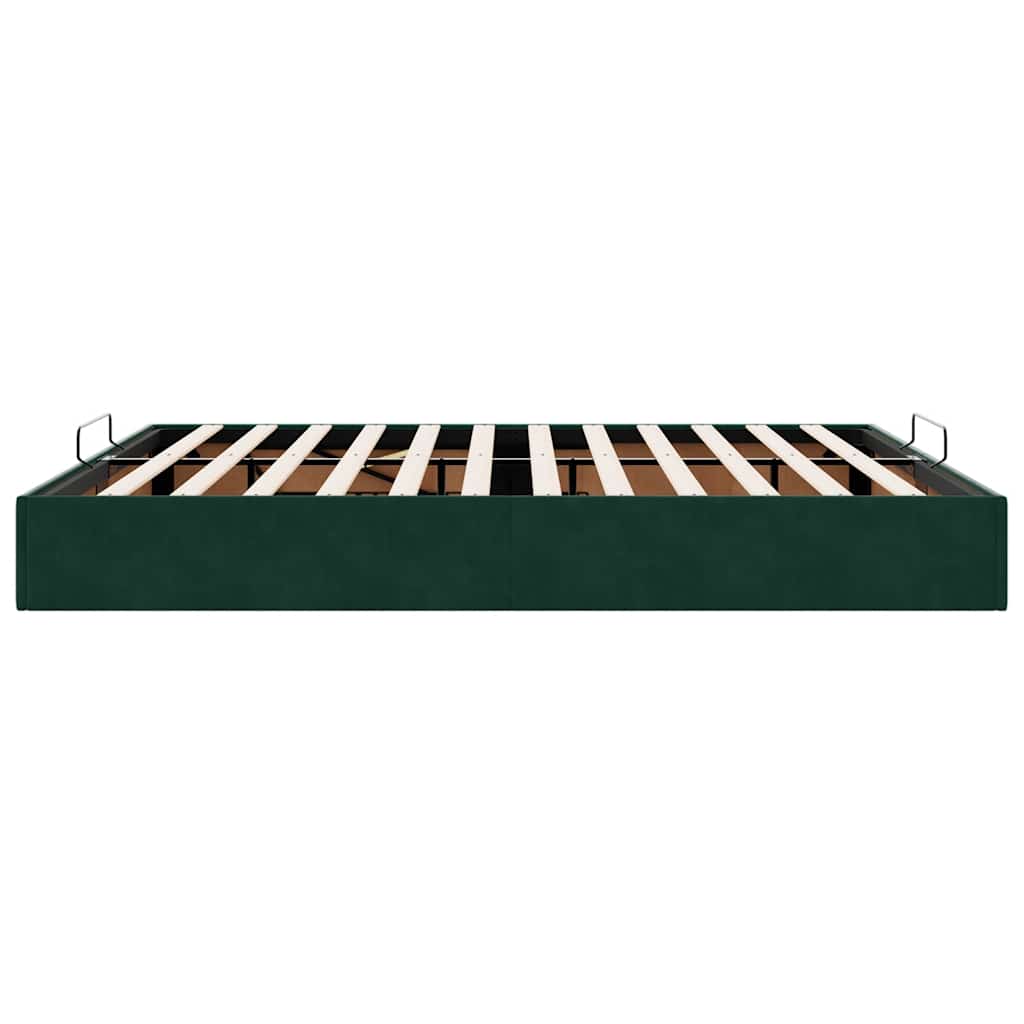 vidaXL Ottoman-Bett ohne Matratze Dunkelgrün 160x200 cm Samt