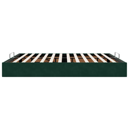 vidaXL Ottoman-Bett ohne Matratze Dunkelgrün 160x200 cm Samt