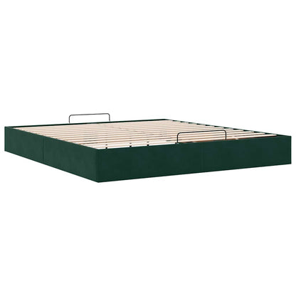 vidaXL Ottoman-Bett ohne Matratze Dunkelgrün 160x200 cm Samt