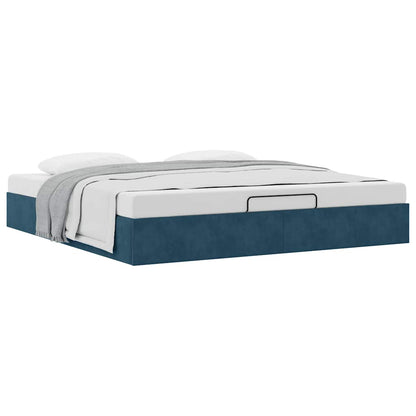 vidaXL Ottoman-Bett ohne Matratze Dunkelblau 160x200 cm Samt