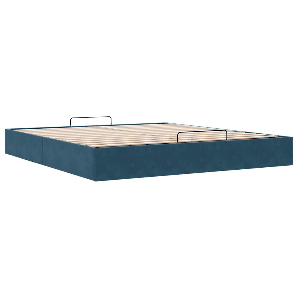 vidaXL Ottoman-Bett ohne Matratze Dunkelblau 160x200 cm Samt