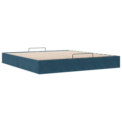 vidaXL Ottoman-Bett ohne Matratze Dunkelblau 160x200 cm Samt