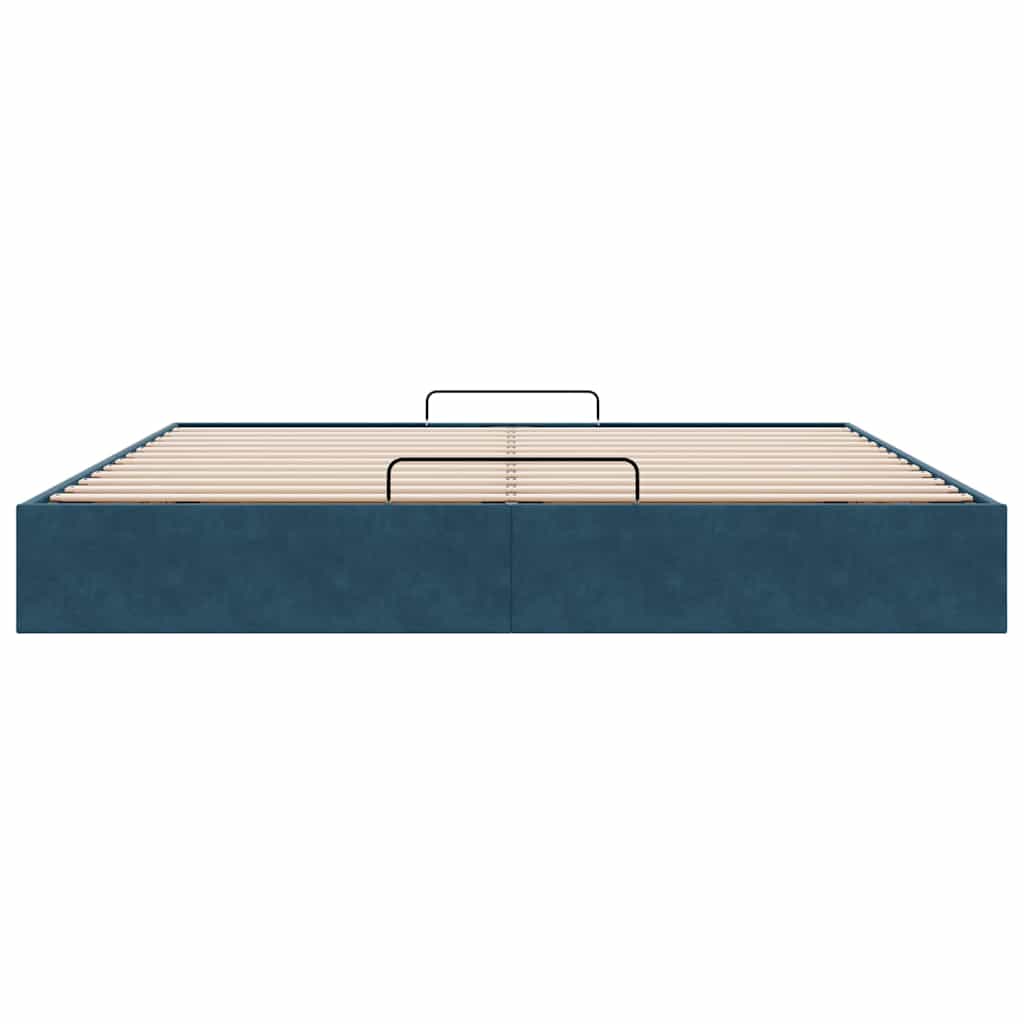 vidaXL Ottoman-Bett ohne Matratze Dunkelblau 160x200 cm Samt