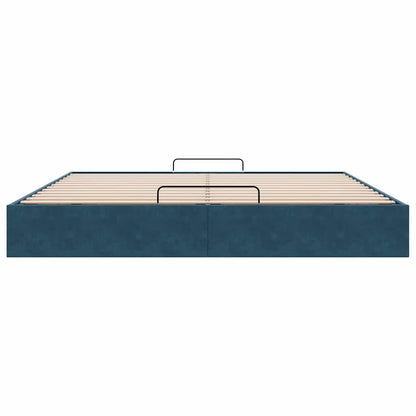 vidaXL Ottoman-Bett ohne Matratze Dunkelblau 160x200 cm Samt