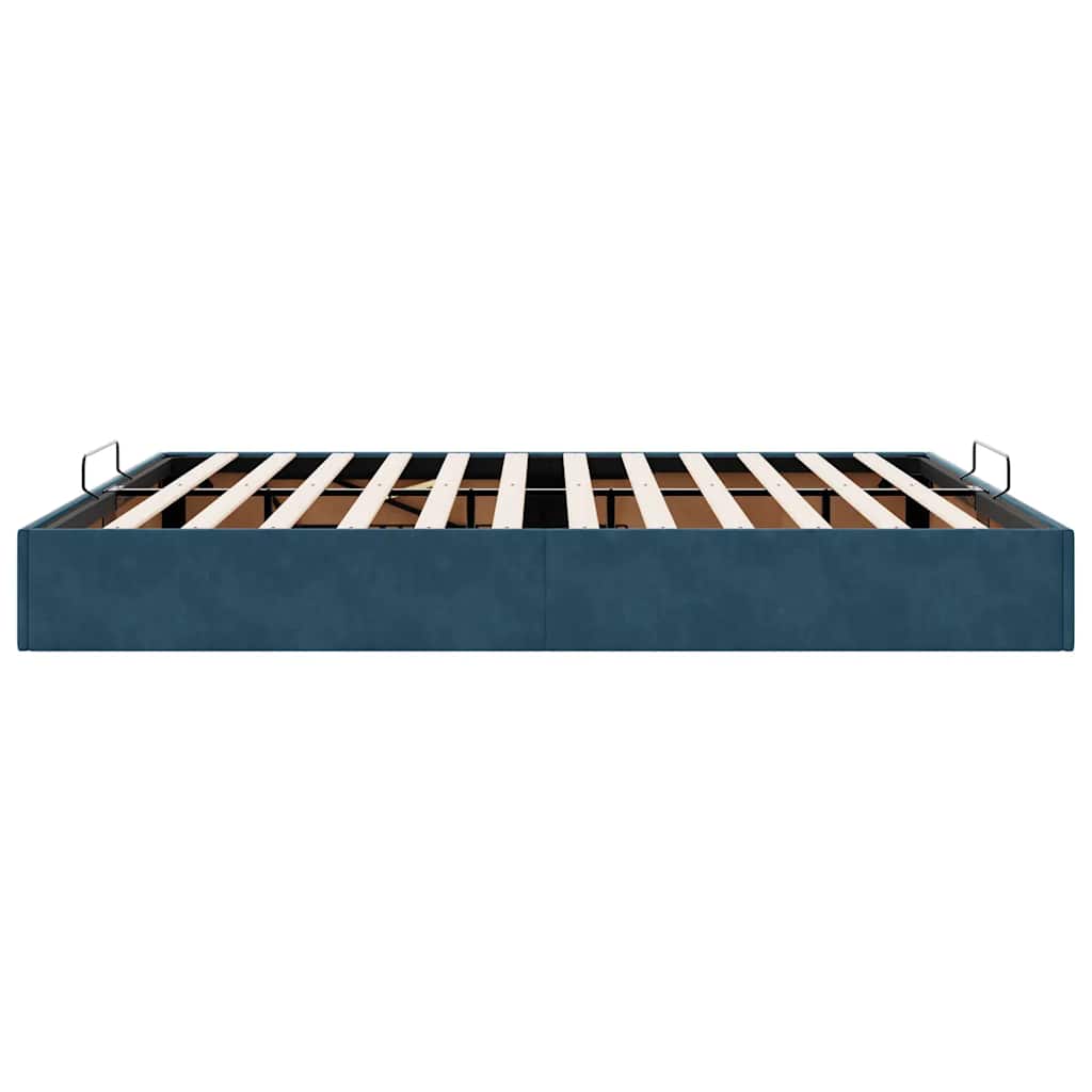 vidaXL Ottoman-Bett ohne Matratze Dunkelblau 160x200 cm Samt