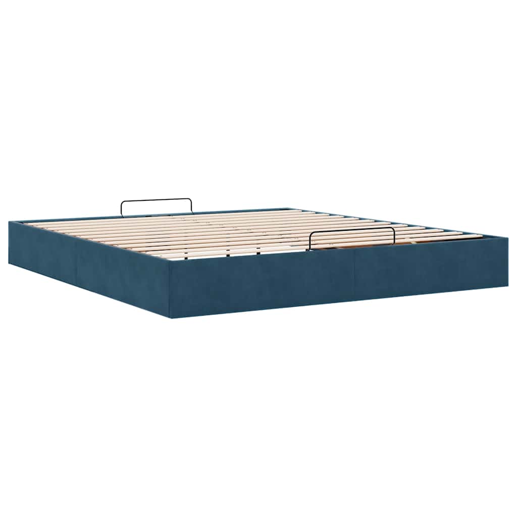 vidaXL Ottoman-Bett ohne Matratze Dunkelblau 160x200 cm Samt