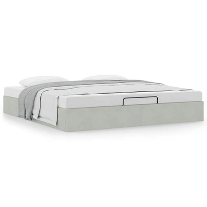 vidaXL Ottoman-Bett ohne Matratze Hellgrau 180x200 cm Samt