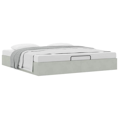 vidaXL Ottoman-Bett ohne Matratze Hellgrau 180x200 cm Samt