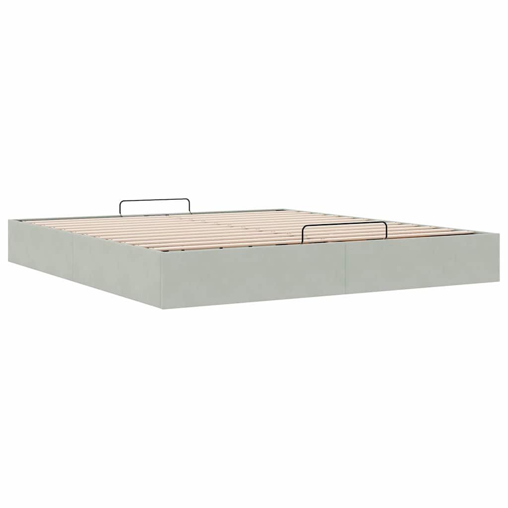 vidaXL Ottoman-Bett ohne Matratze Hellgrau 180x200 cm Samt