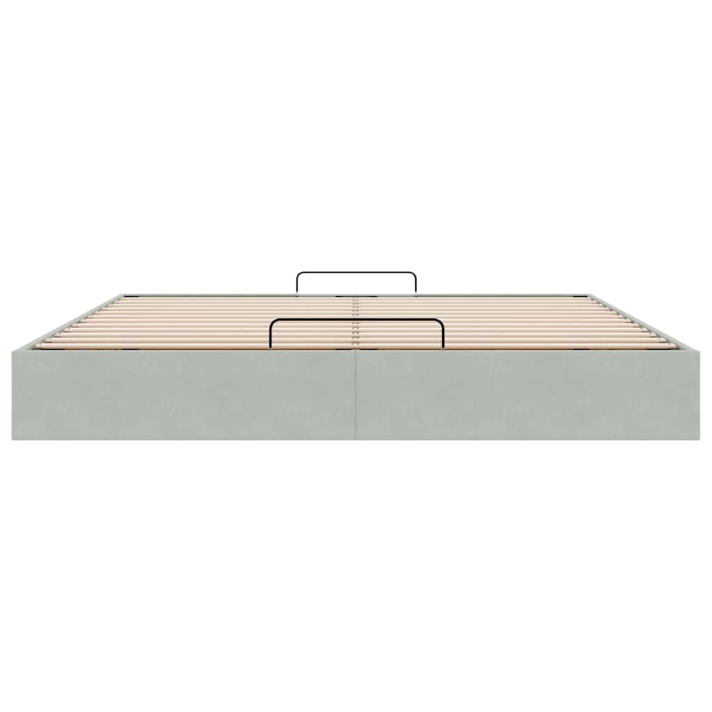 vidaXL Ottoman-Bett ohne Matratze Hellgrau 180x200 cm Samt