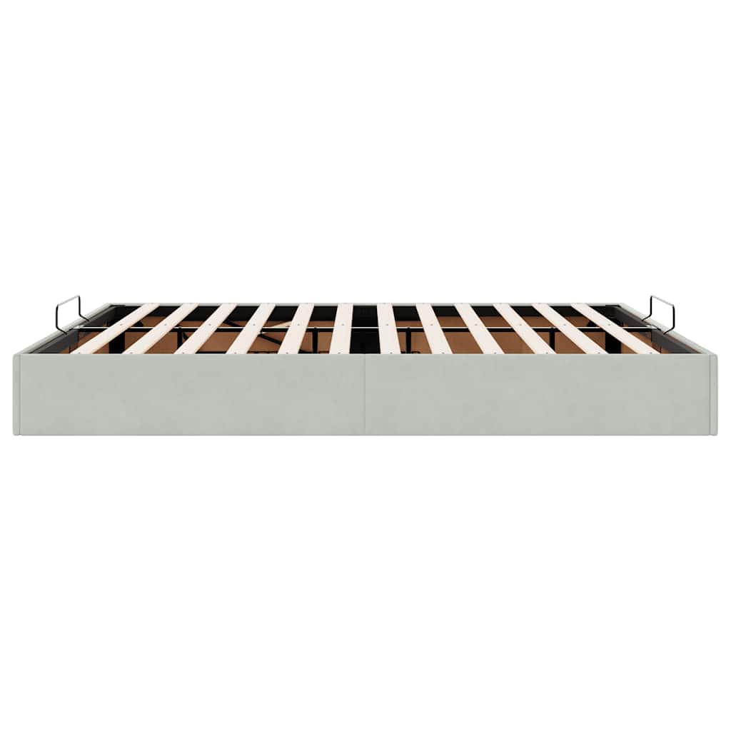vidaXL Ottoman-Bett ohne Matratze Hellgrau 180x200 cm Samt
