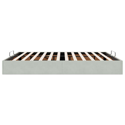 vidaXL Ottoman-Bett ohne Matratze Hellgrau 180x200 cm Samt