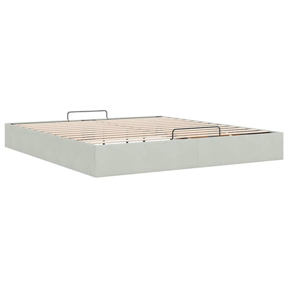 vidaXL Ottoman-Bett ohne Matratze Hellgrau 180x200 cm Samt
