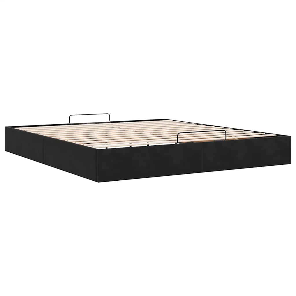 vidaXL Ottoman-Bett ohne Matratze Schwarz 180x200 cm Samt