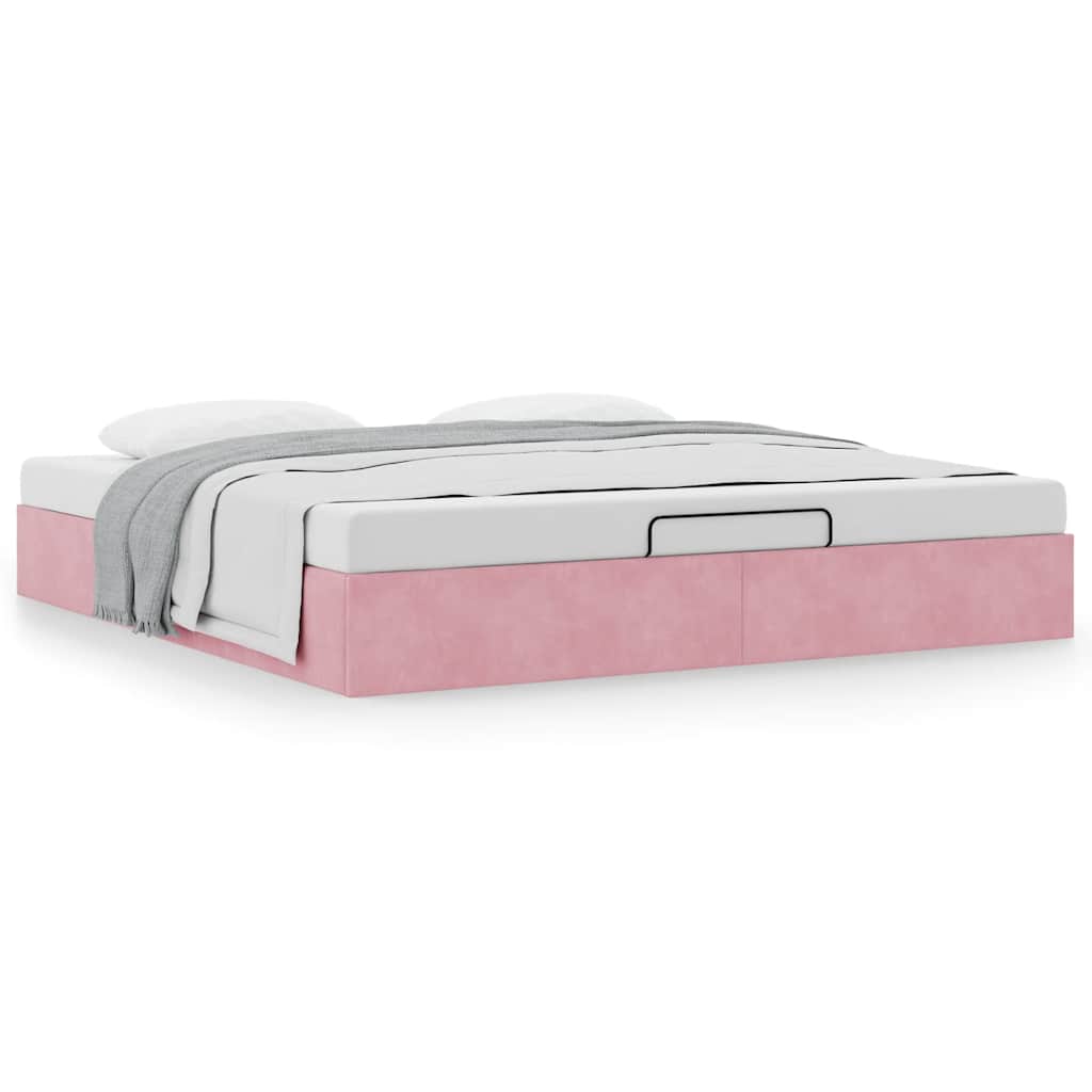 vidaXL Ottoman-Bett ohne Matratze Rosa 180x200 cm Samt