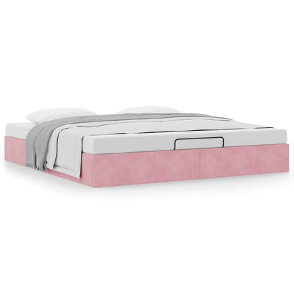 vidaXL Ottoman-Bett ohne Matratze Rosa 180x200 cm Samt