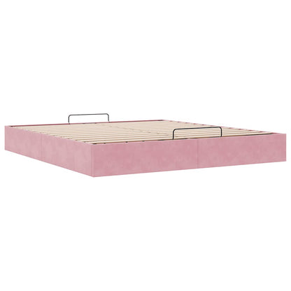 Ottoman-Bett ohne Matratze Rosa 180x200 cm Samt