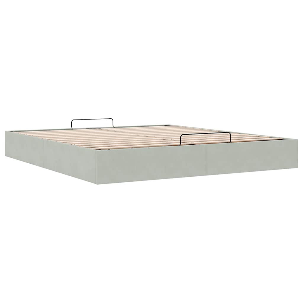 vidaXL Ottoman-Bett ohne Matratze Hellgrau 200x200 cm Samt