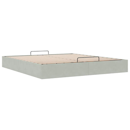 vidaXL Ottoman-Bett ohne Matratze Hellgrau 200x200 cm Samt