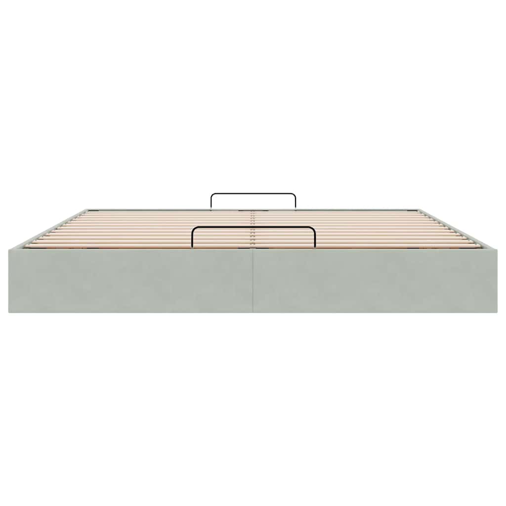 vidaXL Ottoman-Bett ohne Matratze Hellgrau 200x200 cm Samt