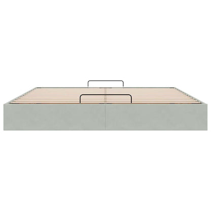 vidaXL Ottoman-Bett ohne Matratze Hellgrau 200x200 cm Samt
