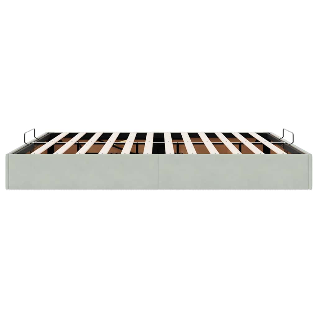 vidaXL Ottoman-Bett ohne Matratze Hellgrau 200x200 cm Samt