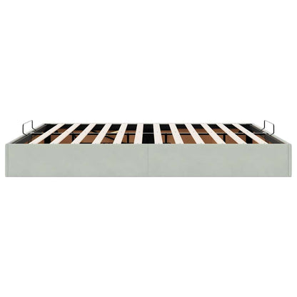 vidaXL Ottoman-Bett ohne Matratze Hellgrau 200x200 cm Samt
