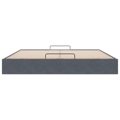 vidaXL Lit coffre sans matelas Gris foncé 200x200 cm Velours