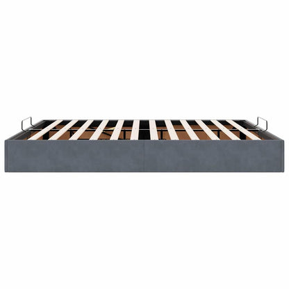 vidaXL Lit coffre sans matelas Gris foncé 200x200 cm Velours