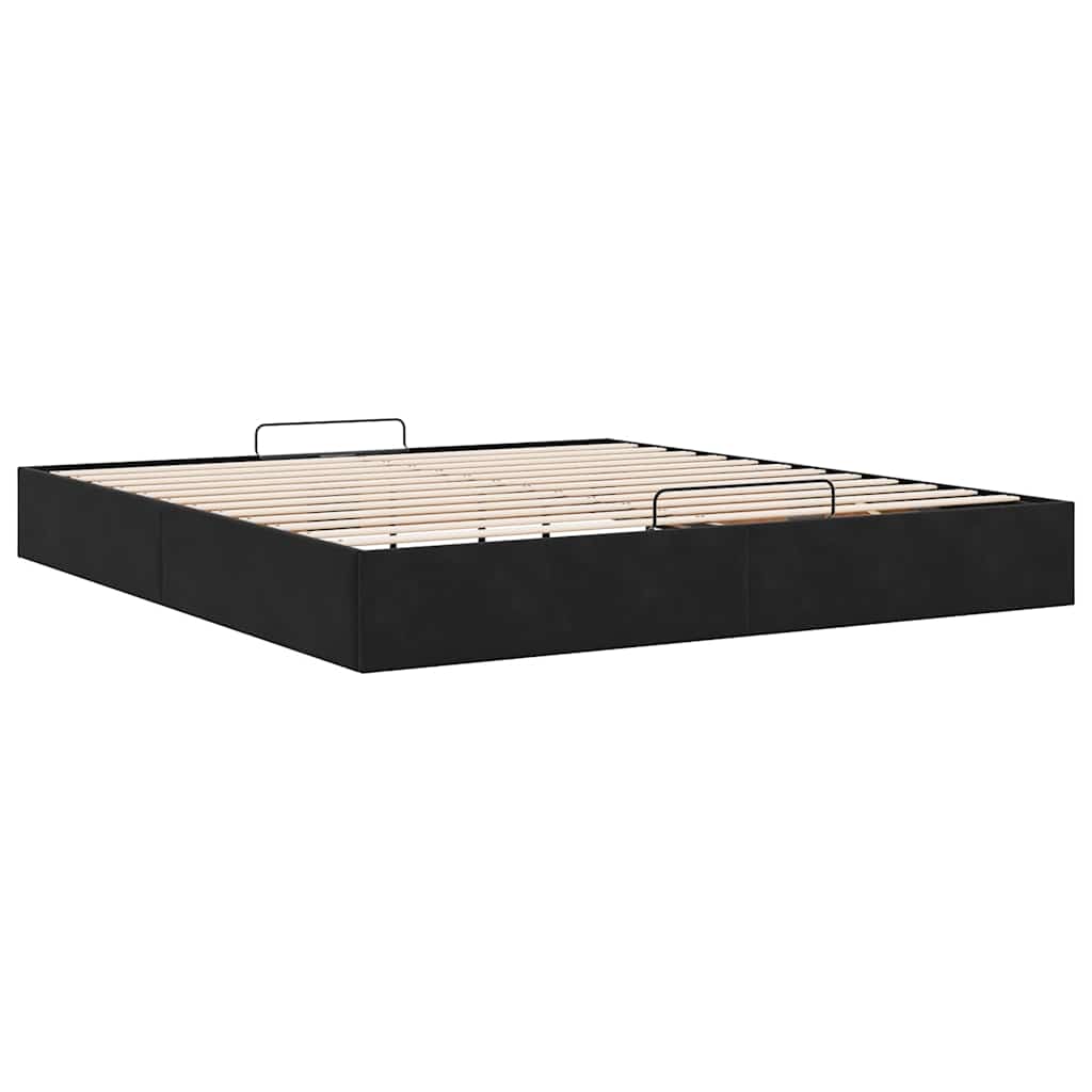 vidaXL Ottoman-Bett ohne Matratze Schwarz 200x200 cm Samt