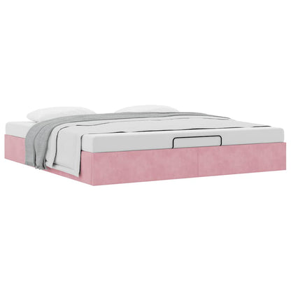 vidaXL Ottoman-Bett ohne Matratze Rosa 200x200 cm Samt