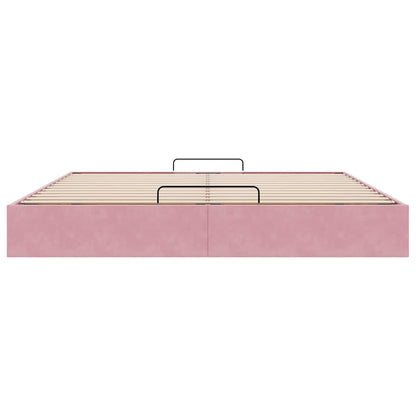 vidaXL Ottoman-Bett ohne Matratze Rosa 200x200 cm Samt