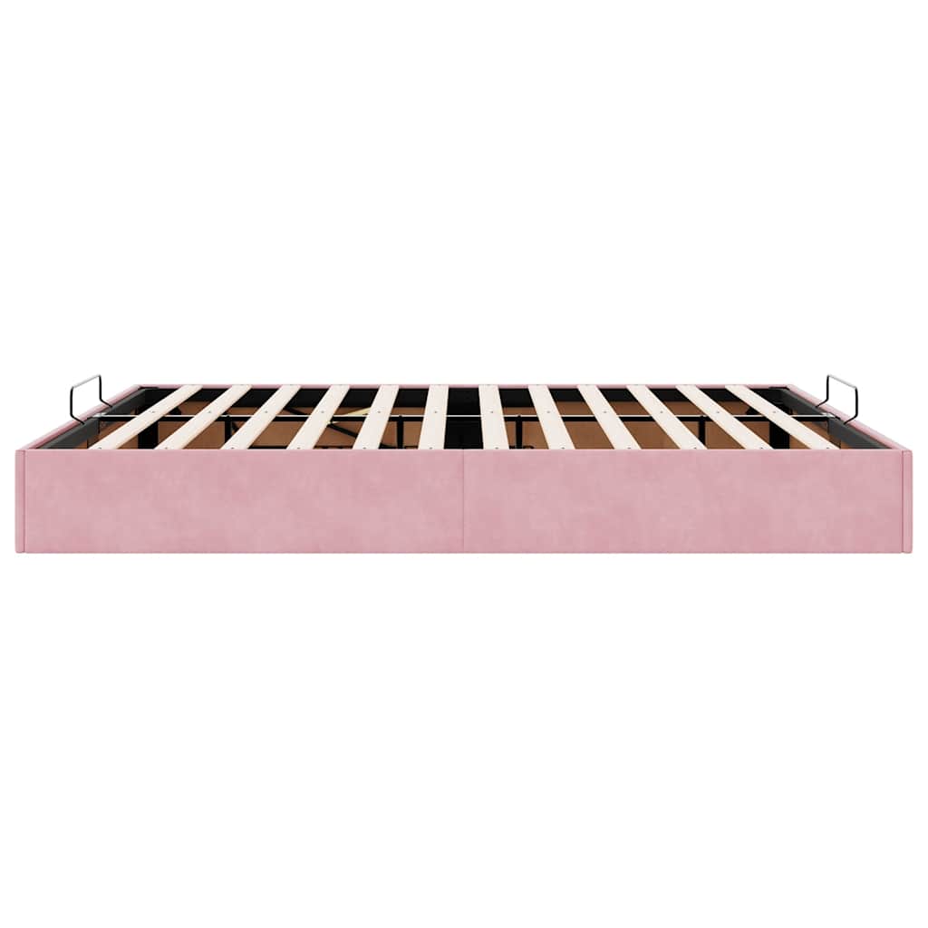 vidaXL Ottoman-Bett ohne Matratze Rosa 200x200 cm Samt