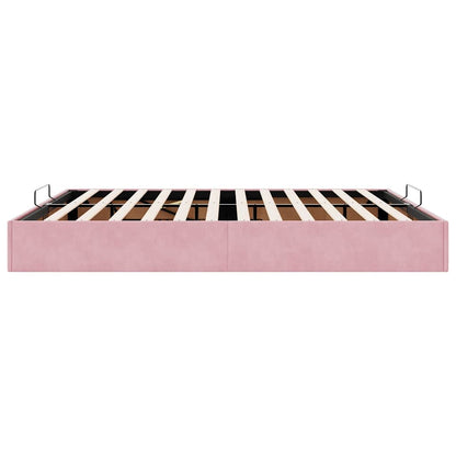 vidaXL Ottoman-Bett ohne Matratze Rosa 200x200 cm Samt