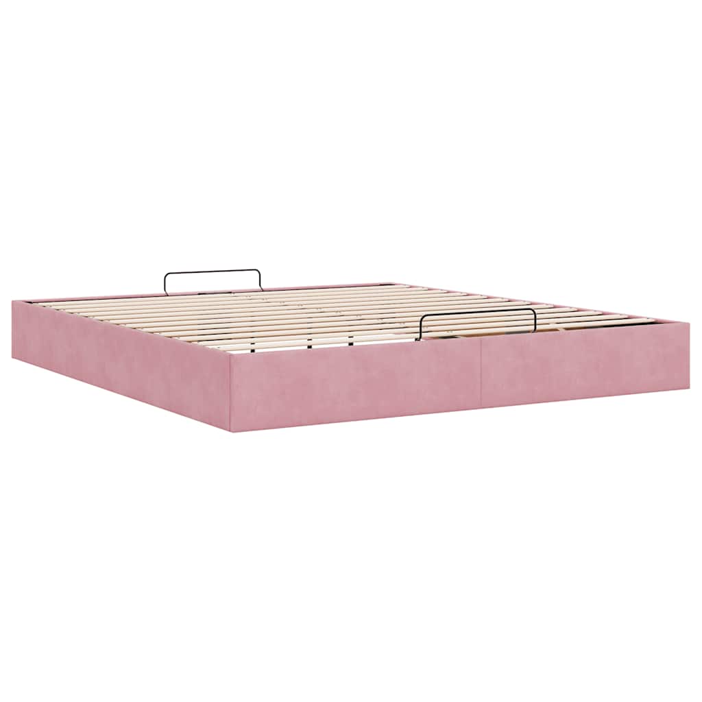 vidaXL Ottoman-Bett ohne Matratze Rosa 200x200 cm Samt