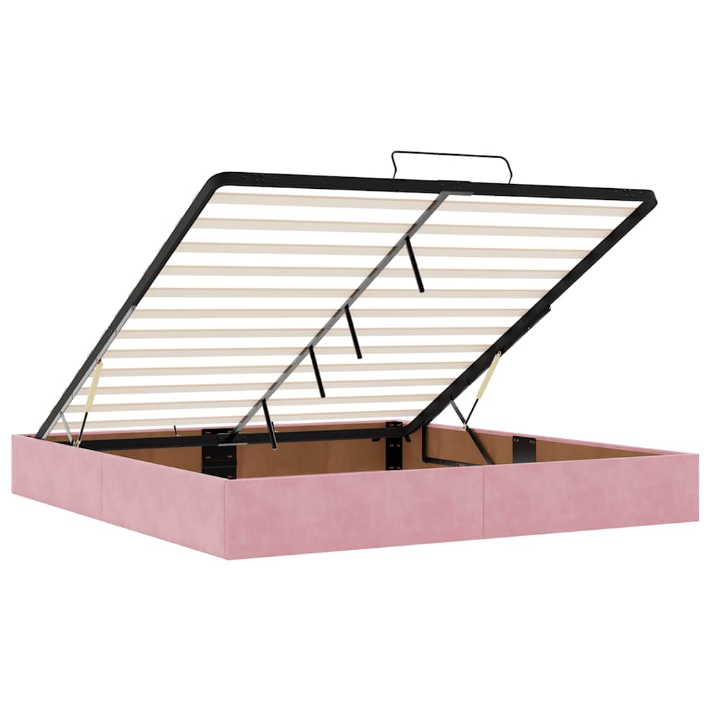 vidaXL Ottoman-Bett ohne Matratze Rosa 200x200 cm Samt