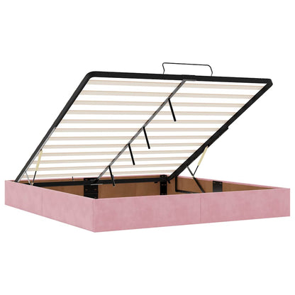 vidaXL Ottoman-Bett ohne Matratze Rosa 200x200 cm Samt