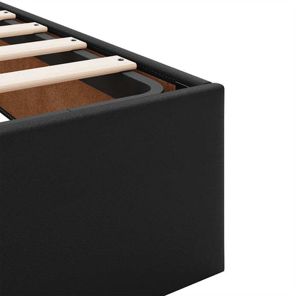 vidaXL Ottoman-Bett mit Matratze Schwarz 80x200 cm Kunstleder