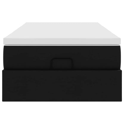 vidaXL Ottoman-Bett mit Matratze Schwarz 80x200 cm Kunstleder